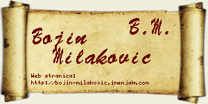 Bojin Milaković vizit kartica